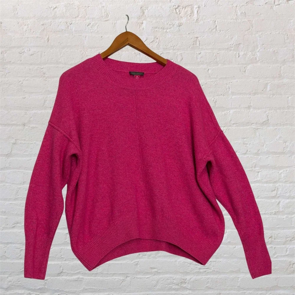 Vince‎ Camuto Magenta Pink Crew Neck Oversized Sweater Womens Medium